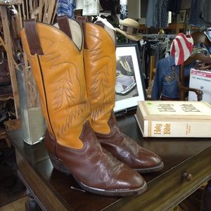 Handmade leather vintage western boots sz. 7.5E